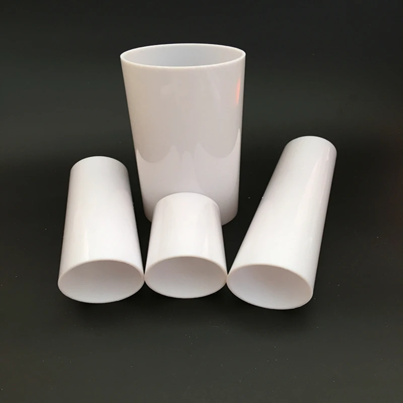 Акриловая труба PMMA, цвет кремовый белый, диаметр наружный 65мм, диаметр внутренний 45мм, длина 100/200/300мм, для освещения ламп.