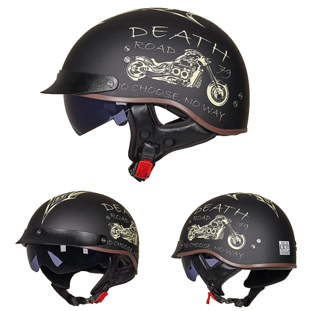 GXT мотоциклетный шлем, Мужской винтажный шлем Casco, мотоциклетный шлем с открытым лицом, мотоциклетный гоночный шлем для верховой езды, с сертификацией в горошек
