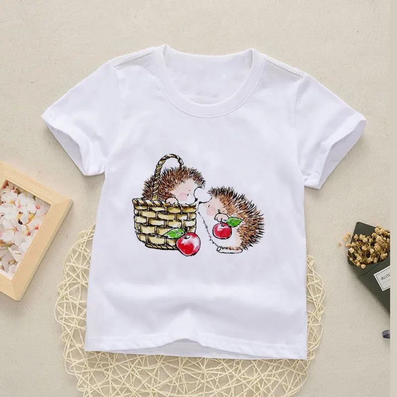 Модная детская футболка унисекс Милая коала с ежиком для девочек дизайнерская