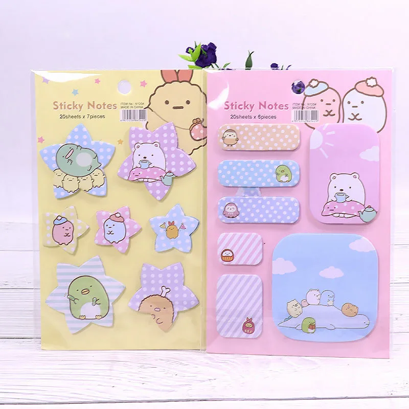 

48 pcs/lot Kawaii Sumikko Gurashi Memo Pad Sticky Notes Cute N Times Stationery Label Notepad Bookmark Post school supplies