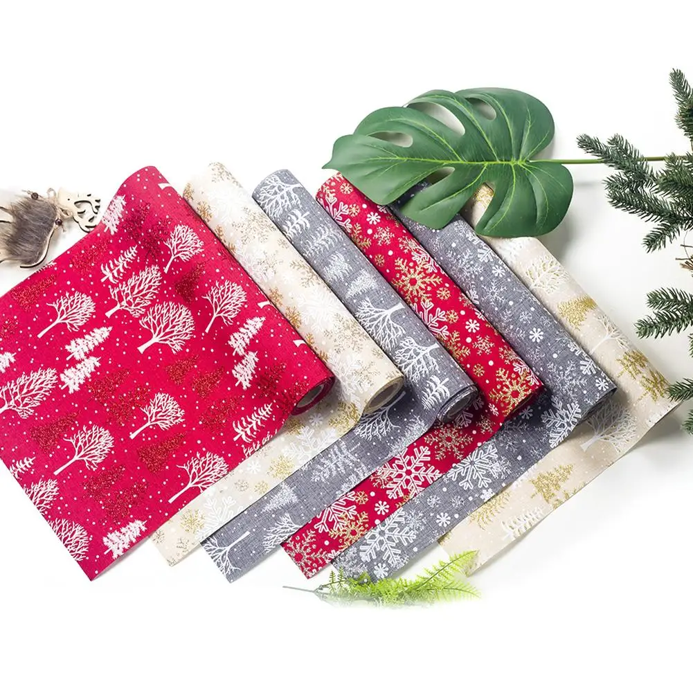 Рождественская настольная дорожка 270 см со снежинкой и елкой кухонная