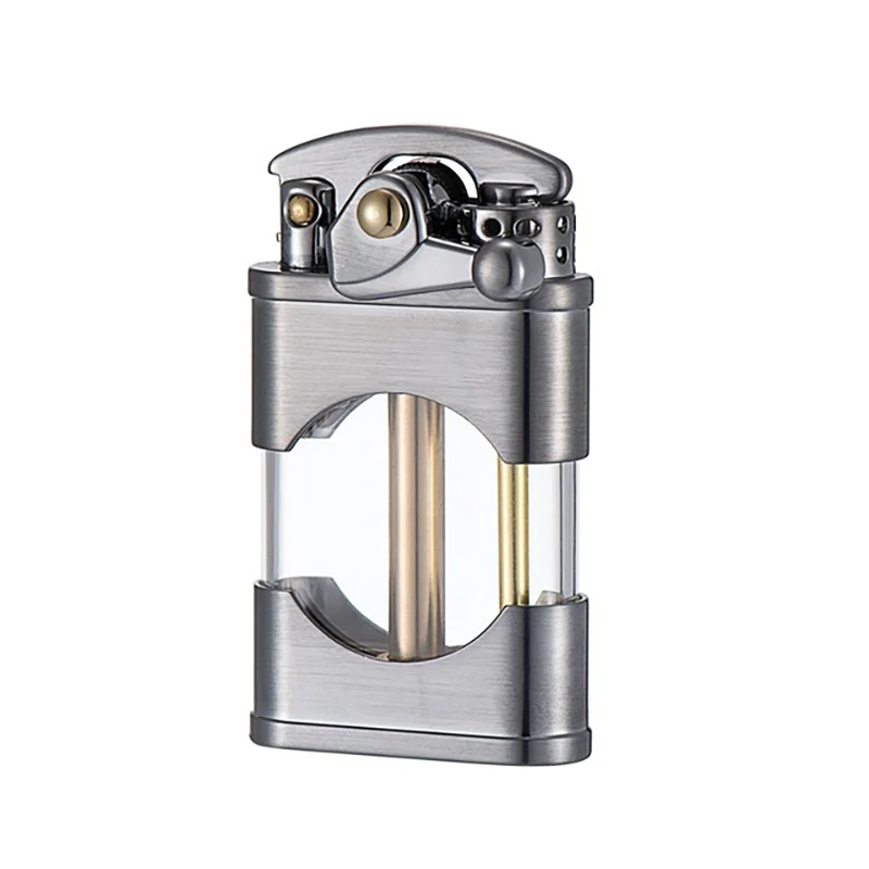 

Windbreak Fillable Kerosene Oil Classic Copper Lighter Gasonlion Flint ignition Grinding Wheels Fire Lighters Gadgets for Men