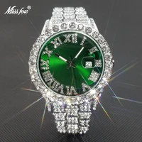 missfox hip hop watches for men or women big dial iced out watch luxury diamond quartz mens waterproof wristwatch dropshipping