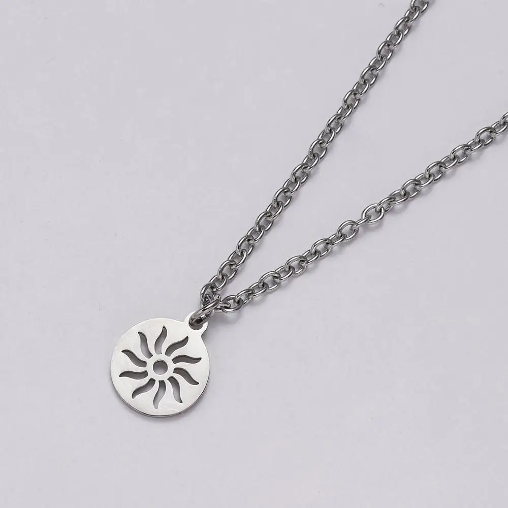 

Feather Necklace Chain Stainless Steel Necklace Women Men Simple Long Chain feather Pendant Necklace Statement Couples Jewelry