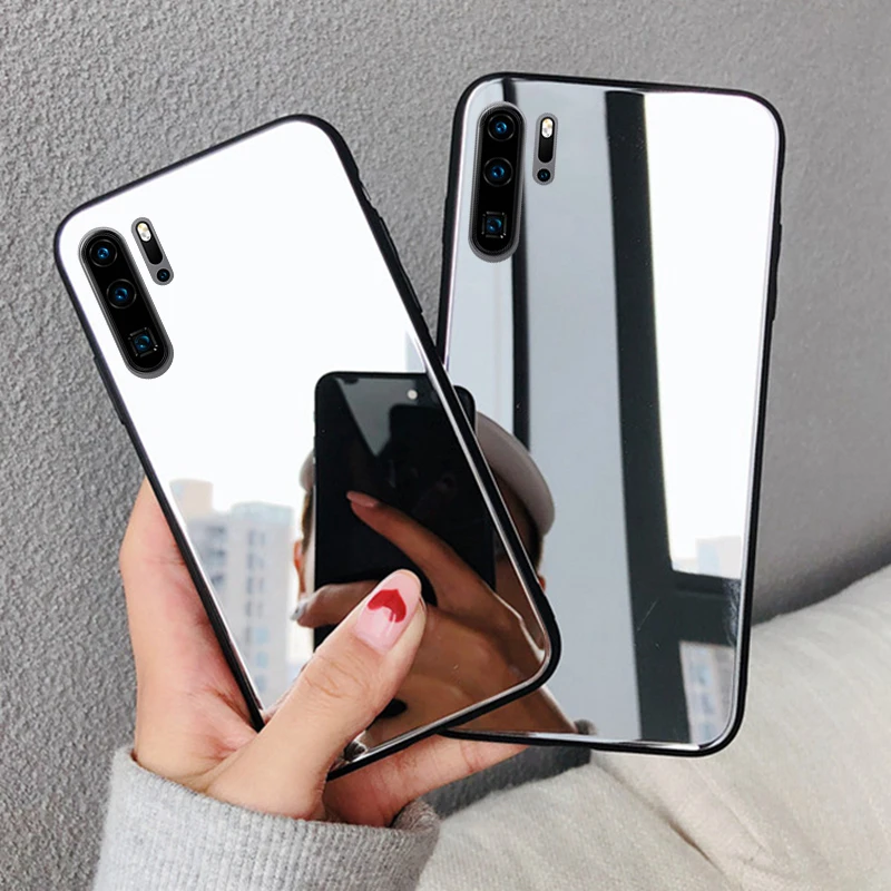 Полный зеркальный мягкий чехол КРЫШКА ДЛЯ HUAWEI Честь 7A 8A 7C 8C 8S 8X10 20 9 Lite 9x 10i P20 P30 Pro P30lite девушка чехол с металлическим эффектом