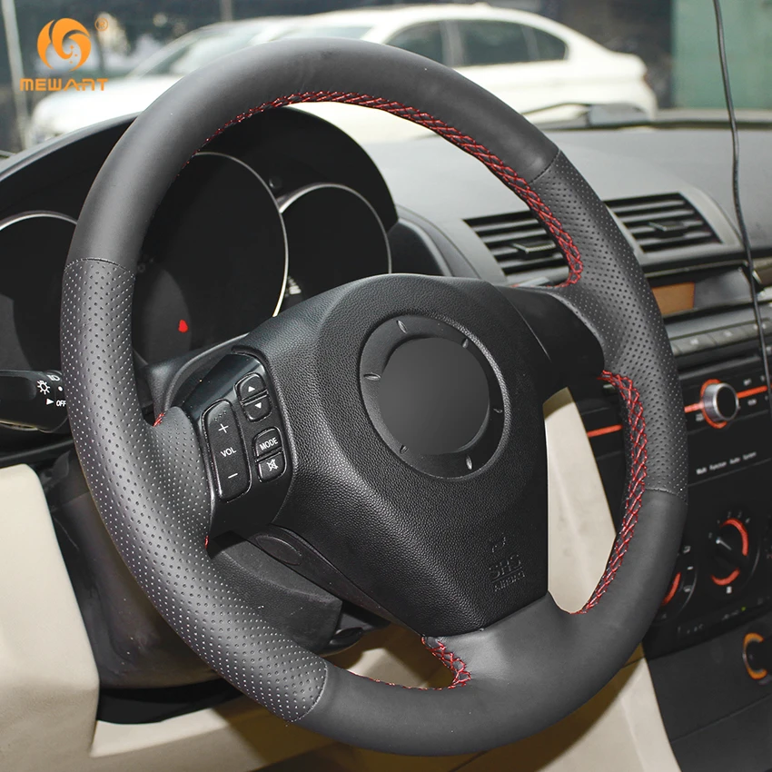 Для Mazda 3 / 2006 2010 5 2003 2008 6 MPV черные чехлы на руль из искусственной кожи запчасти|leather