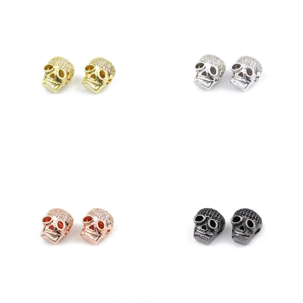 Белые циркониевые бусины в форме черепа аксессуары металлические медные