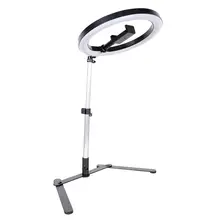 Phone Ring Lamp Phone Overhead Light Phone Holder Mount Bracket With LED Ring Flash Light Lamp For Photographing Makeup