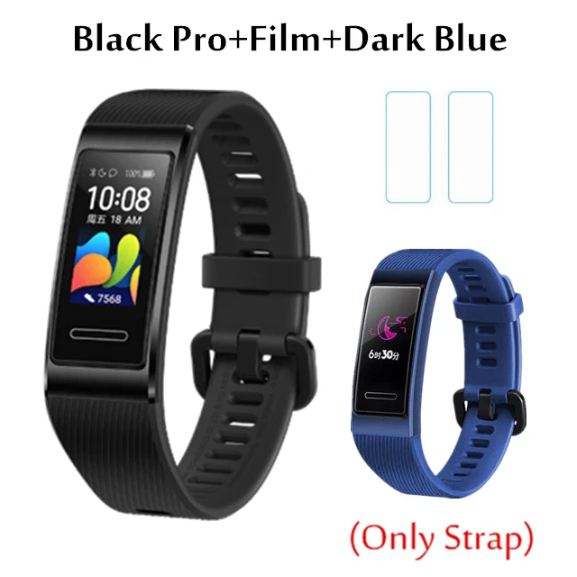 B add blue strap Умный Браслет huawei Band 4 Pro, инновационные часы, лица, автономный gps, проактивный мониторинг здоровья, SpO2, кислород крови - Цвет: B add blue strap