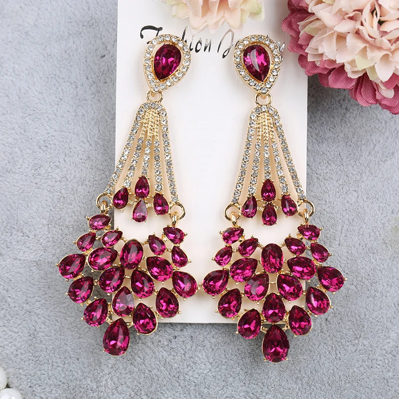 Роскошные Винтажные висячие серьги VEYO с кристаллами ажурные стразы для женщин