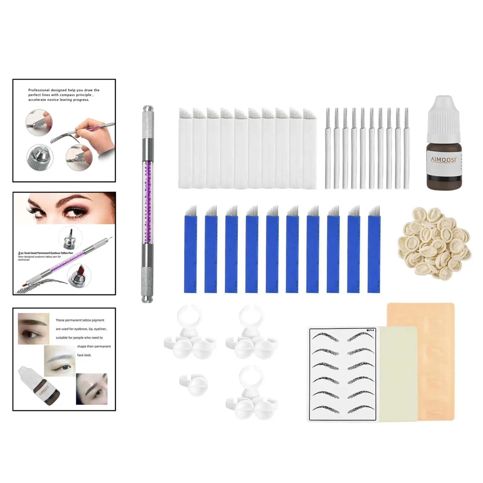 

Eyebrow Permanent Practice Kit Pen Tool Ring Cup Disposable Finger Cot