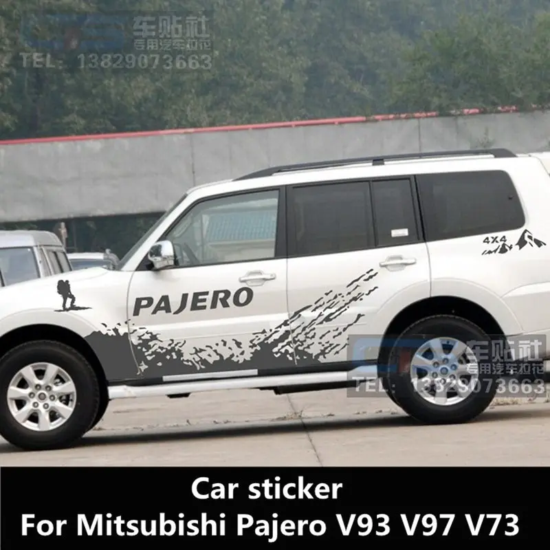 Car sticker For Mitsubishi Pajero V93 V97 appearance decorative body color strip Pajero V73 car off-road vehicle stickers