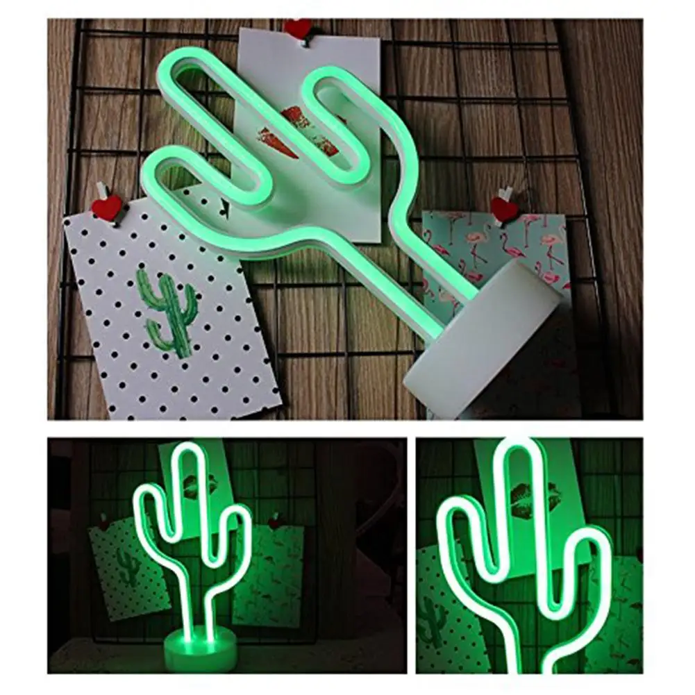 Rainbow Led Neon Light Cactus Night Holiday Christmas Party Wedding Decorations Kids Room Home Decor Lamp | Освещение