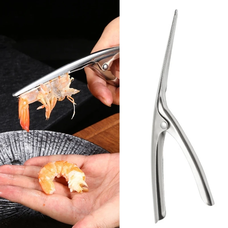 

Prawn Peeler Stainless Steel Shrimp Deveiner Peel Device Lobster Shell Creative Cooking Seafood Tools Kitchen Gadgets