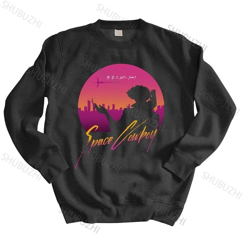 

men autumn sweatshirt black hoody Vintage Let's Jam Cowboy Bebop hoodies Space Anime Spike Manga Jet Faye