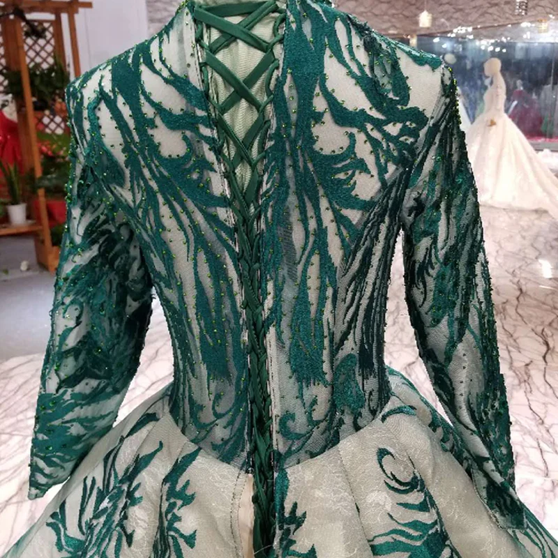 LSS141 бальное платье платья для вечеринок зеленое кружевное длиной до пола с