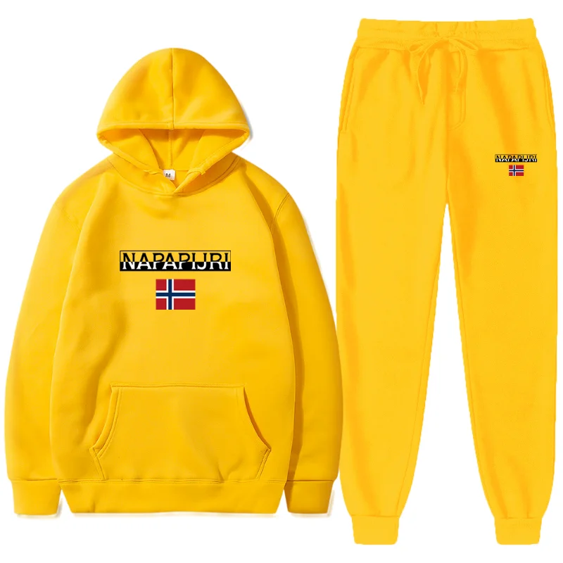 

2021 new men's men's suit printed hoodie set zipper sweatshirt casual sports trousers men's sportswear
