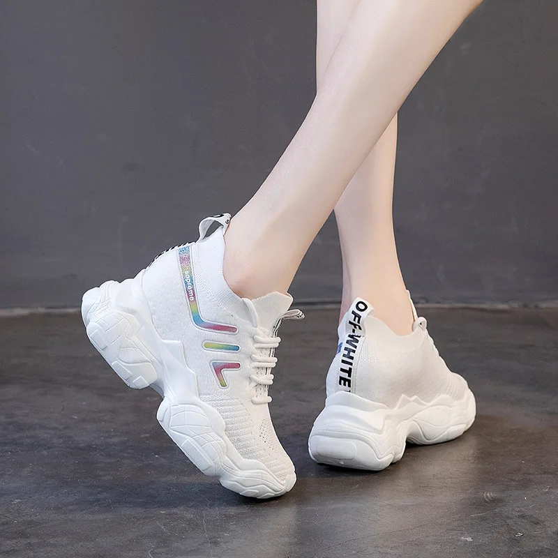 Increased in the new 2021 air spring and summer fly woven leisure joker sports shoes torre thick bottom han edition shoes
