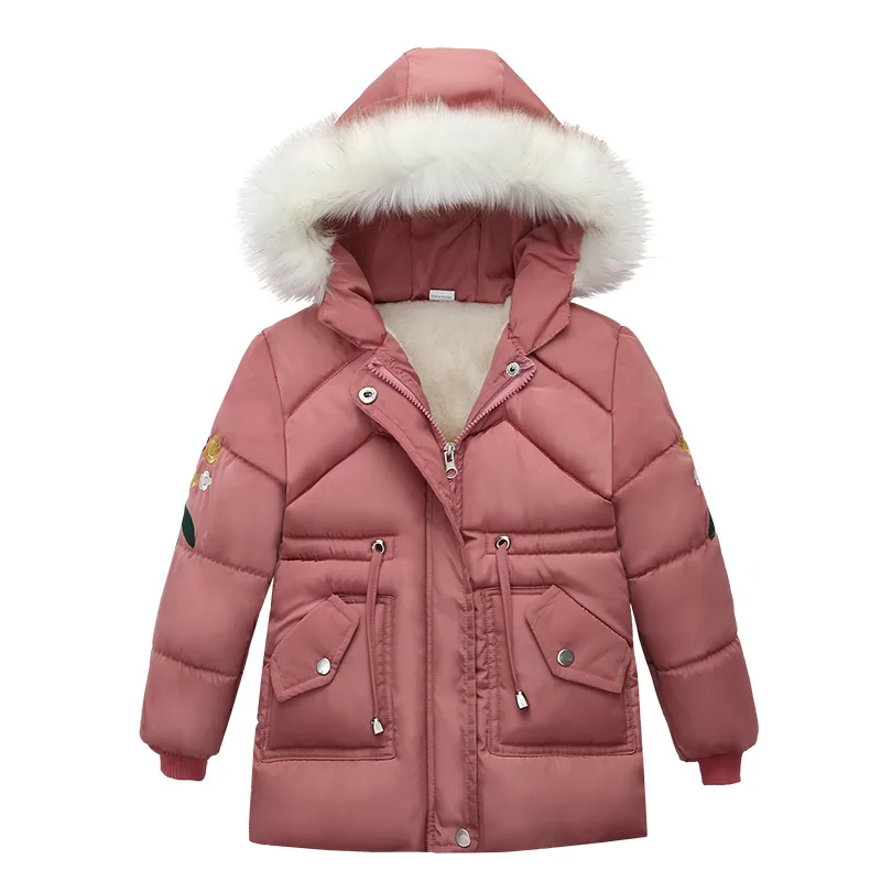 Winter Thick Warm Boys Jackets Coats Cotton-Padded Girls Clothes Children Girl Costume For Kid Outerwear Fur Collar Coat | Детская
