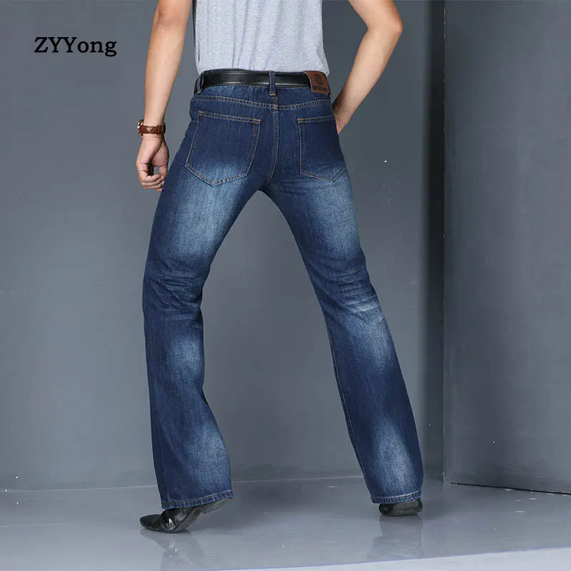 Free Shipping Men's 2020 New Spring Autumn and Winter Wide-Leg Jeans Business Casual Trousers Color Blue and Light Blue Pants