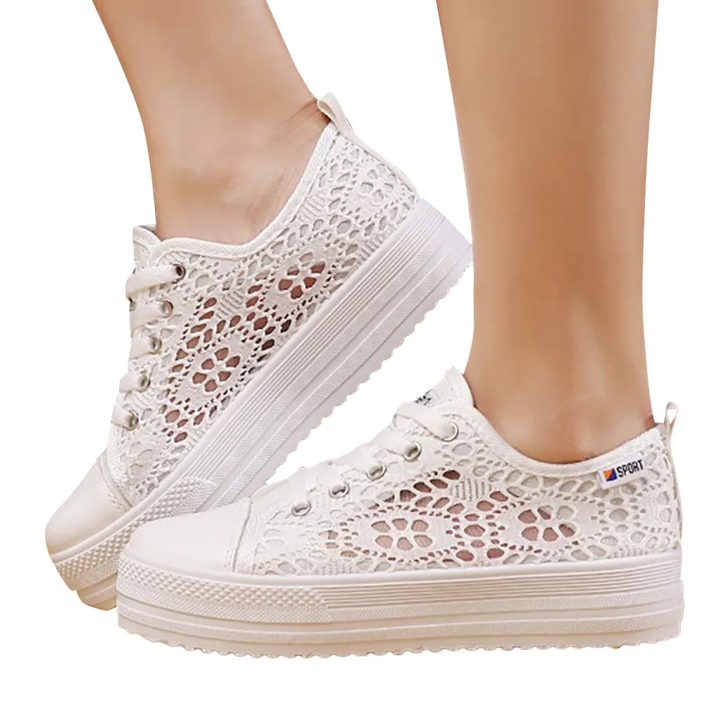 

Women Breathable Canvas Sneakers Shoes Thick-Bottomed Vulcanized Shoes Ladies Casual Wild Round Toe Sport Sneakers Shoes