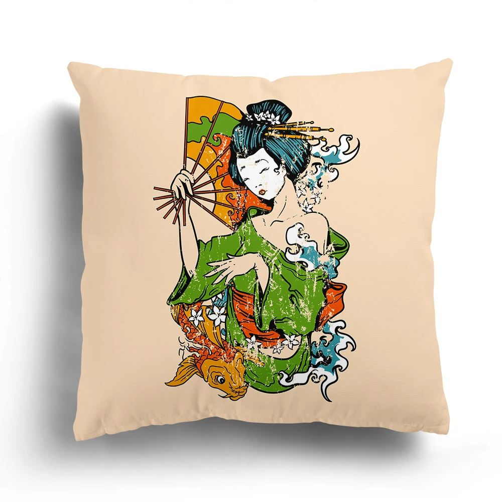 Японская мультяшная маска самурая с мультяшным персонажем для гостиной чехол