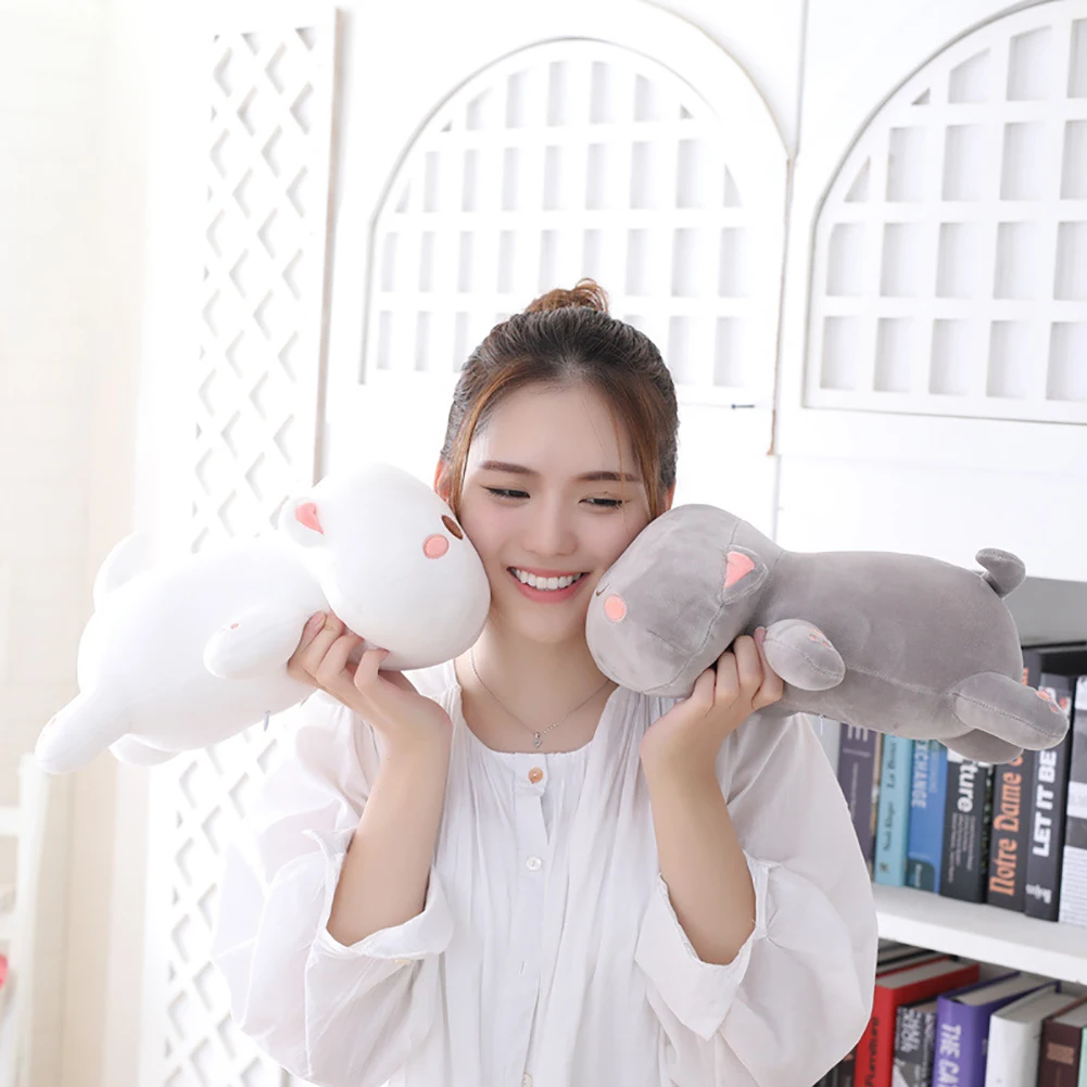 Kawaii Лежащая Кошка Животное Кукла Плюшевая мягкая подушка под спину Подушка детская игрушка подарок мягкая мультяшная Подушка подарок ребенку на Рождество новинка