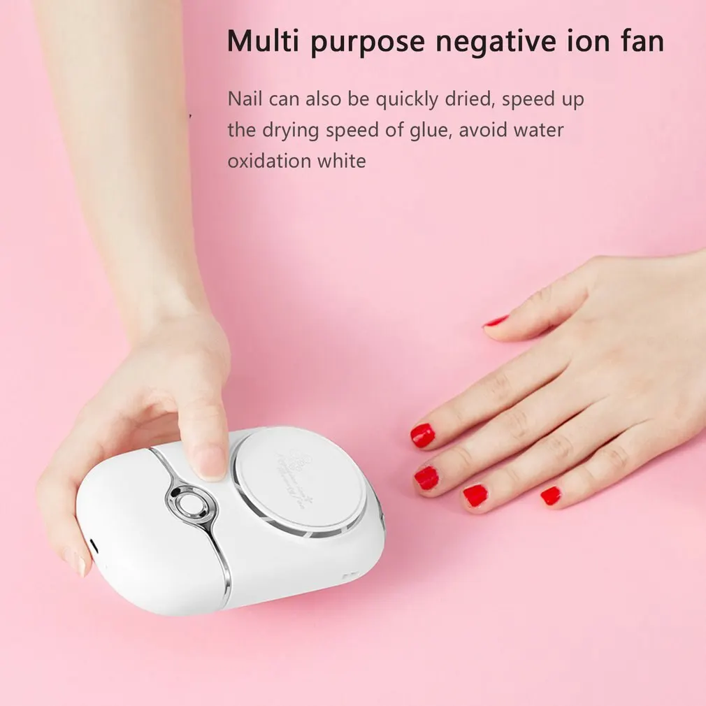 

Multifunctional Portable Rechargeable Negative Ion Eyelash Grafting Nail Blow Dryer Usb Leafless Cooling Fan Wearable Neck Fan