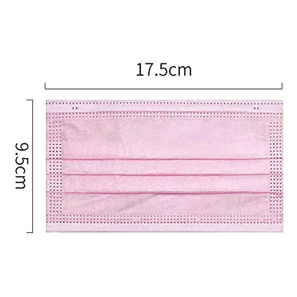 

20PC Pink Disposable Face Mask Denta Industrial 3Ply Ear Loop Headband Mascarillas mscara masque Drop shipping
