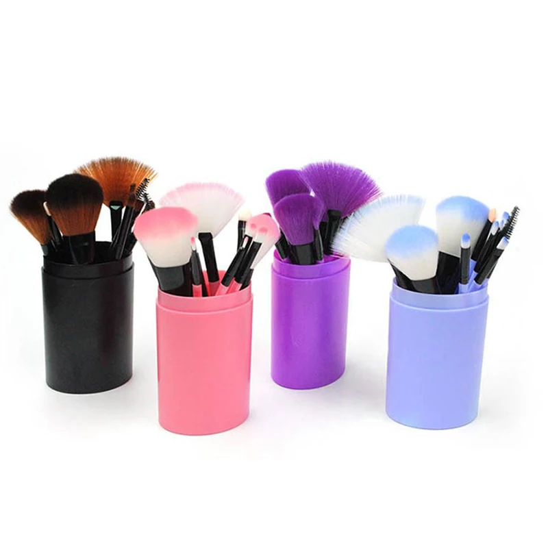 Набор кистей для макияжа 12 шт. нанесения теней пудры подводки глаз с ресницами