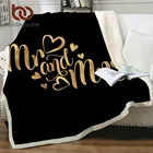 Роскошное Одеяло BeddingOutlet из шерпы для пары, романтичное плюшевое покрывало с надписью, Золотое одеяло Mr и Mrs на заказ, одеяло в стиле Дня Святого Валентина, Koce