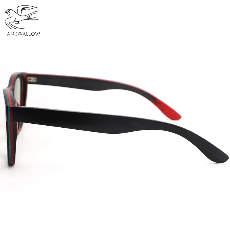 Натуральные мужские деревянные солнцезащитные очки Скейтборд ручной работы