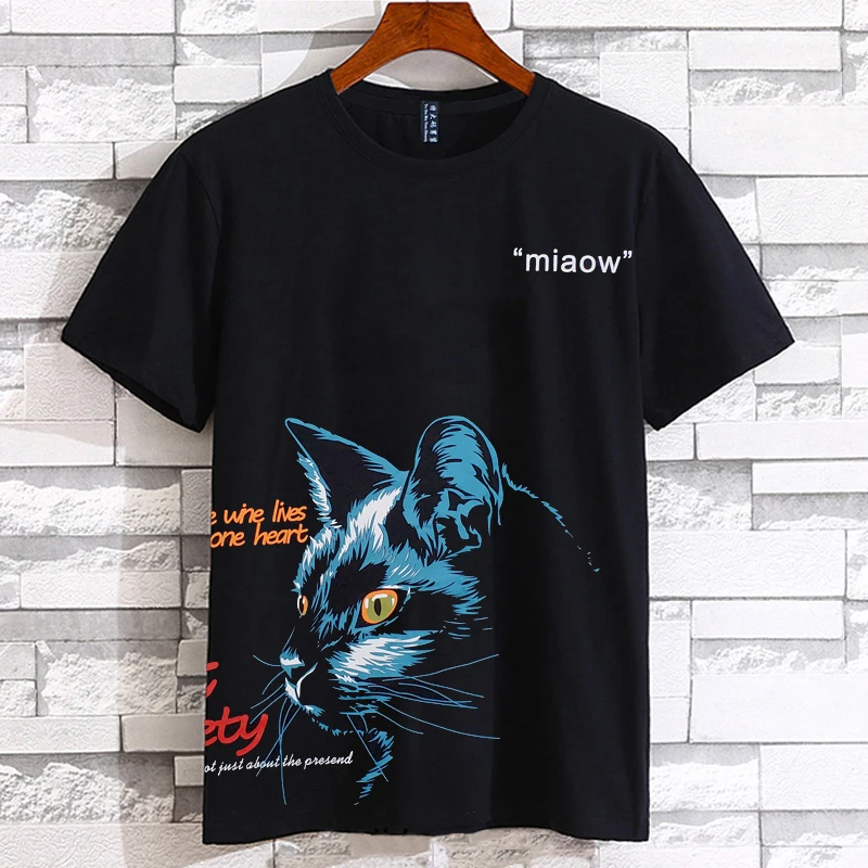 

Summer men plus size 2XL-7xl 8XL 9XL o-neck cotton t shirt Tees men's Casual short-sleeve print T-shirt 150kg 160cm hip hop
