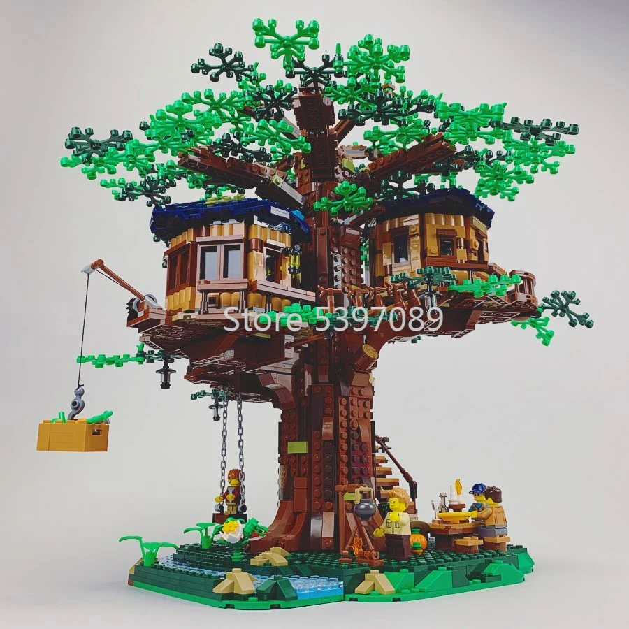 В наличии домик на дереве совместим с legoed IDEAS 21318 строительные блоки лист два