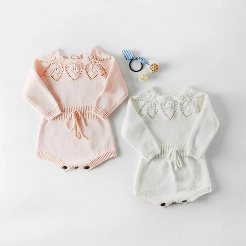 Модный Вязаный комбинезон для новорожденных Одежда маленьких мальчиков и