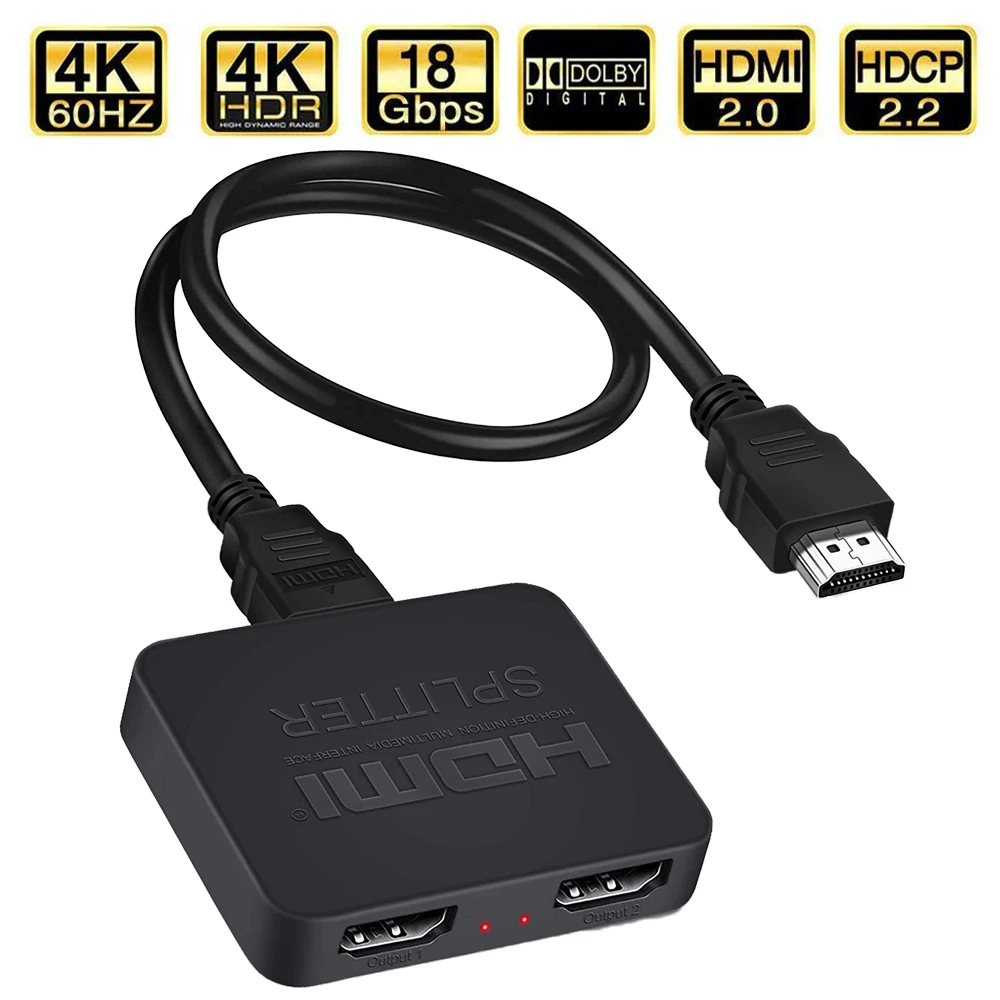 Сплиттер ProAV 4K UHD HDMI 2 0 1x2 сплиттер HDCP HDR HDMI2.0 для Blu-Ray DVD PS4 PS5 | Электроника