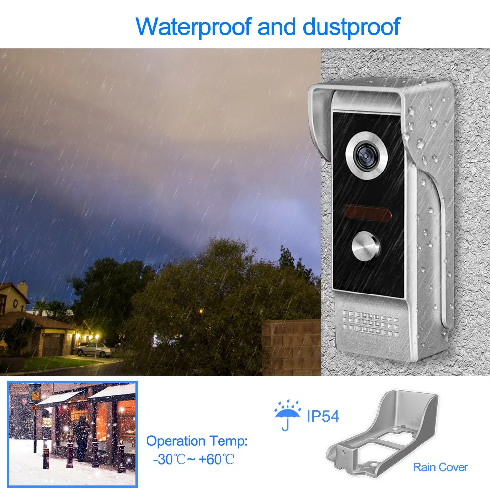 9inch Wired Video Intercom System Doorbell Doorphone Monitor+700TVL Outdoor Camera IR Night Vision 100 Meter Two-way Audio | Безопасность