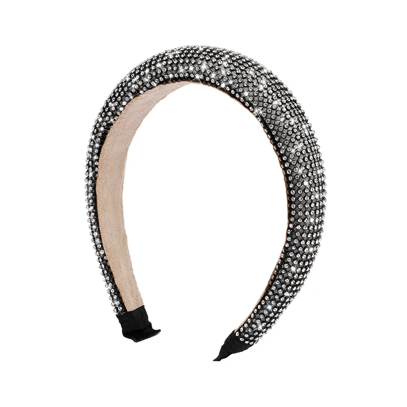 

Cross-Border European and American Popular Luxury Shiny Twill Crystal Narrow Sponge Hairband Hair Clip Wholesale Direct Sales