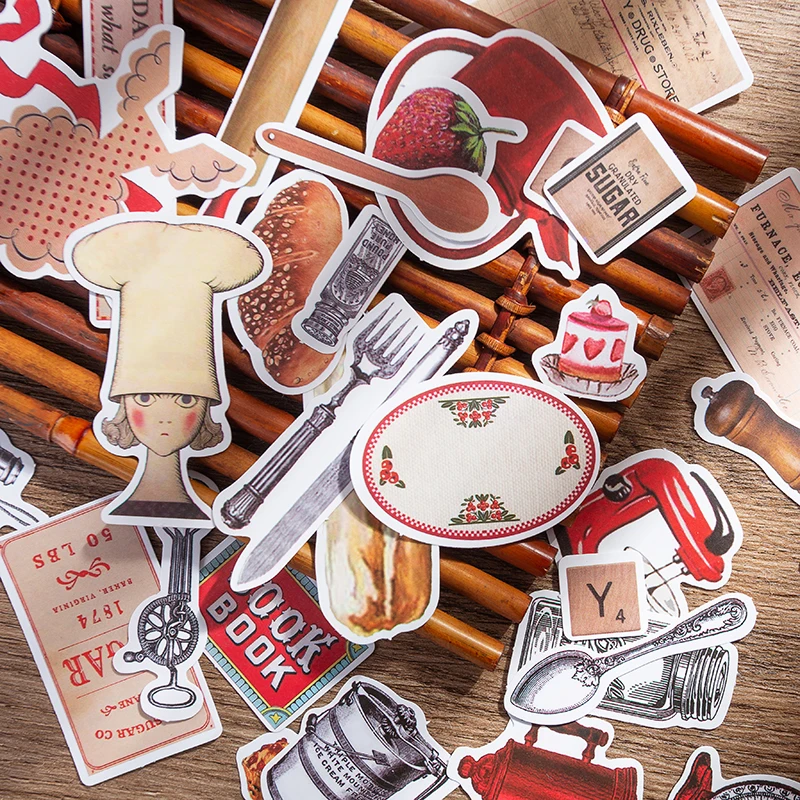 

35PCS Cooking food bills Stickers Crafts And Scrapbooking stickers book Student label Decorative sticker DIY Stationery