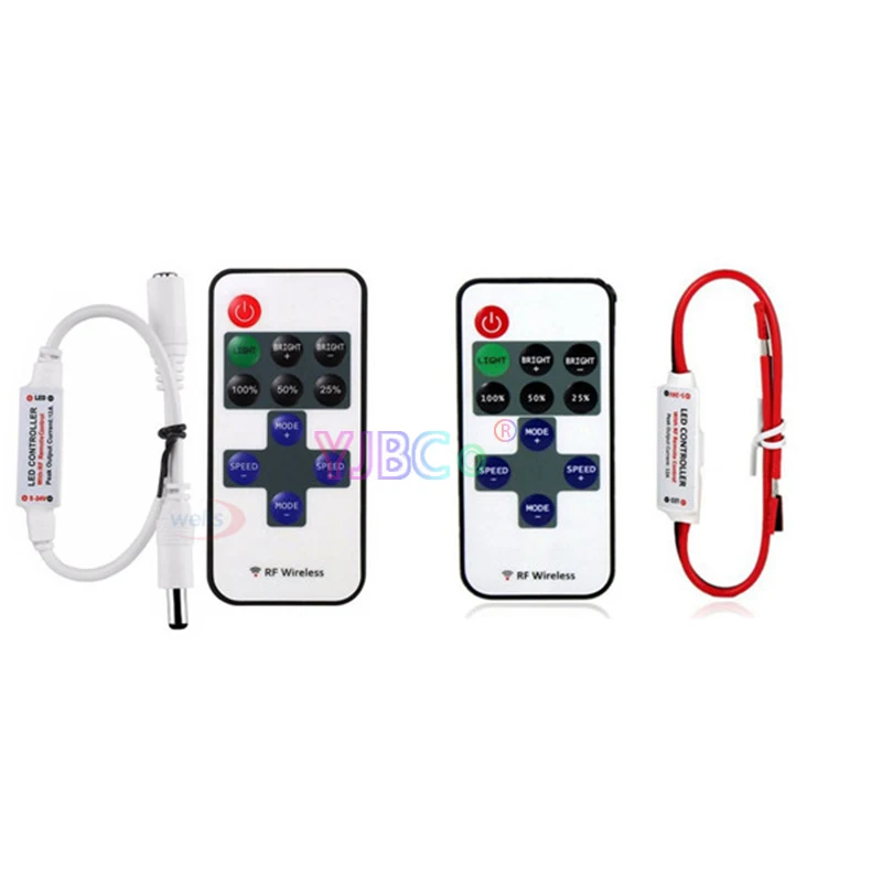 11-клавишный одноцветный светодиодный диммер постоянного тока 5В 12В 24В 12А