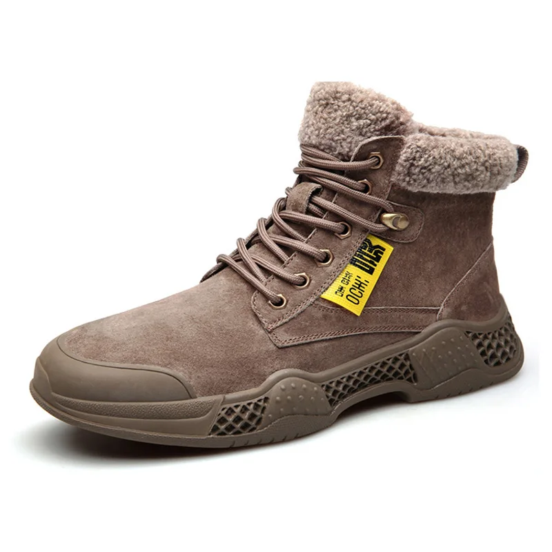 

Fashion Boots Men Winter Sneakers Genuine Leather Warm Plush for Cold Winter Men Ankle Boots 2020 Sneakers Male Footwear KA2056