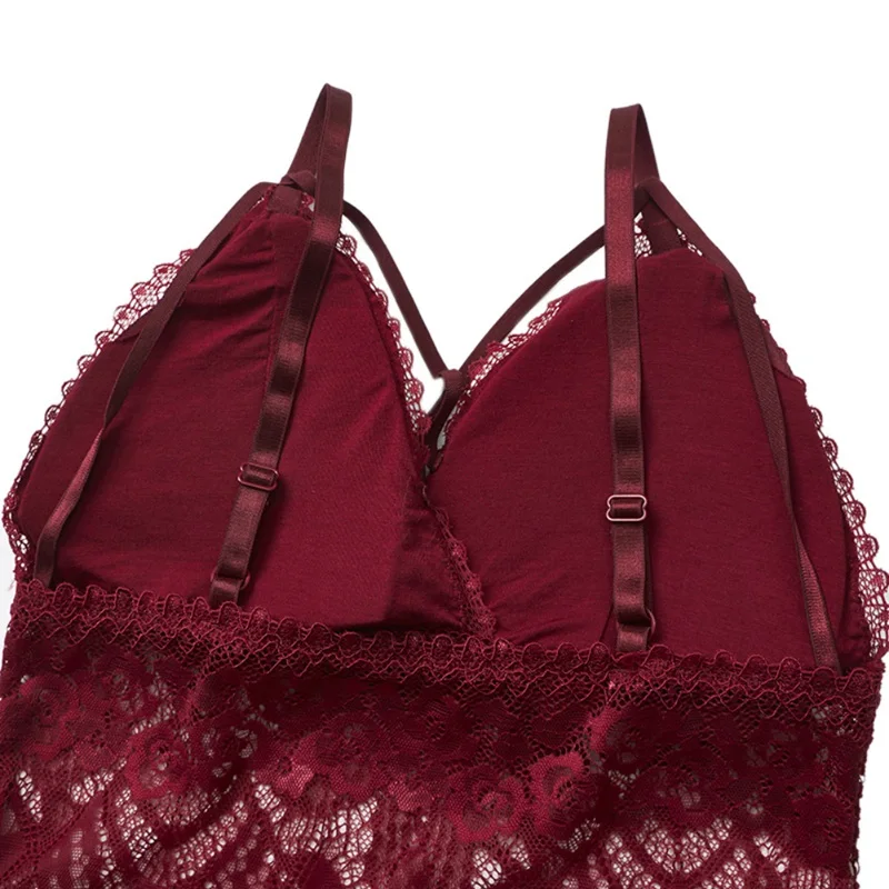 

Lace Embroidered Underwear Sexy Bottoming Vest Solid Color Triangle Cup Long Hem Tube Top