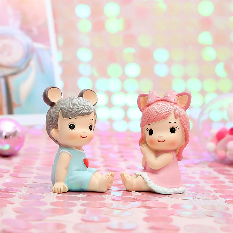 Baking cake decoration ornaments Prince Princess character home resin craft Children's birthday gift | Дом и сад