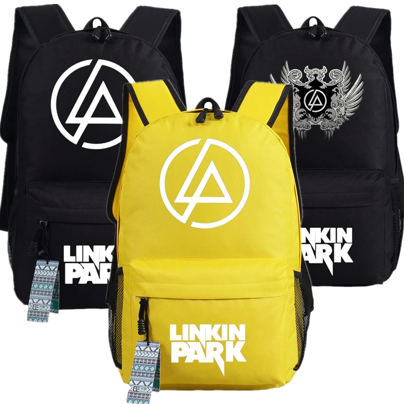 Linkin Park Холст Печати Рюкзак Сумка Унисекс Печать Моды Школьные Сумки Студенты Подростки Косплей Подарки Модный Путешествовать Спорт Уличный Кемпинг