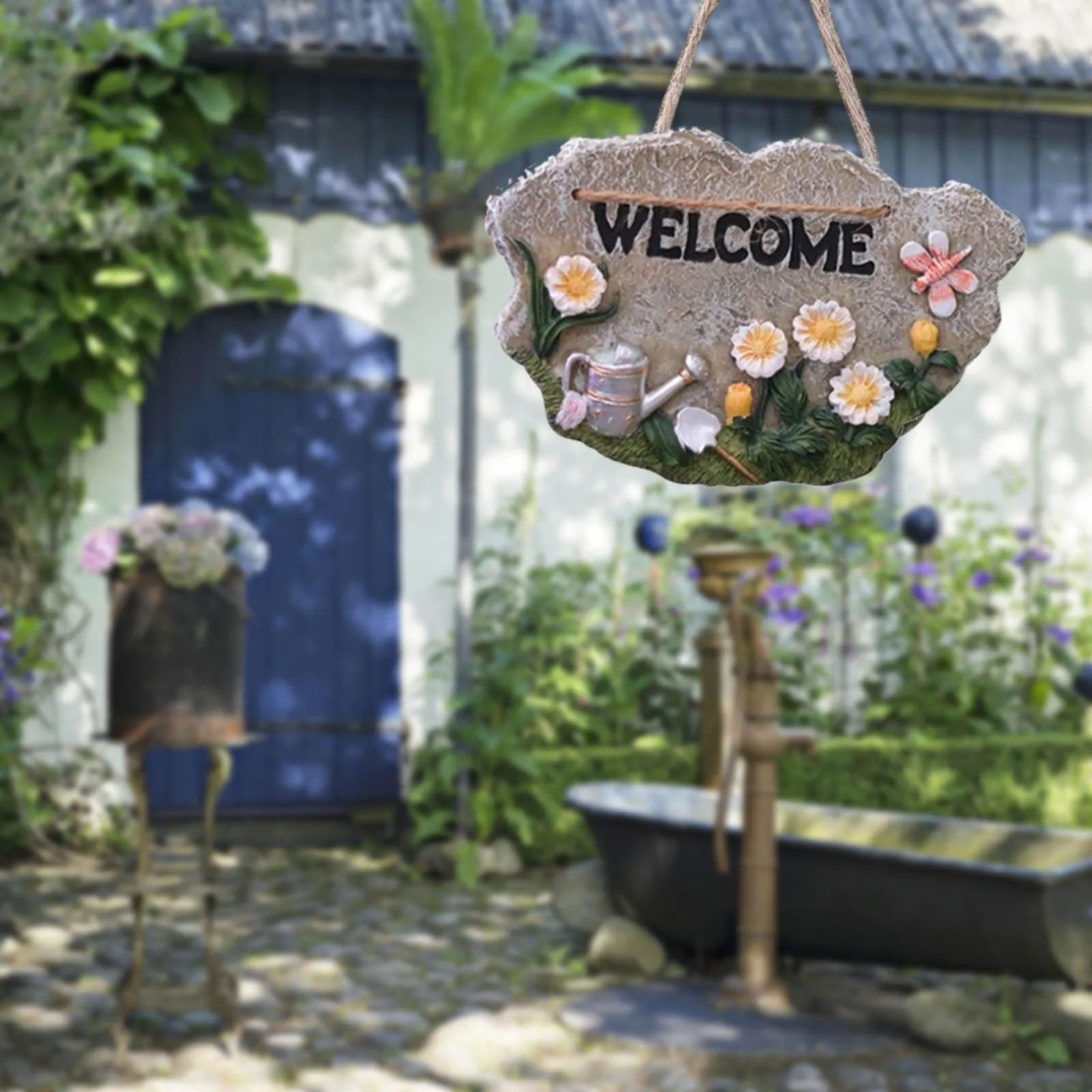 

Welcome Sign Resin Spring Door Sign Wedding Door Sign Welcome Wall Sign Household Figurines Ornament Decoration Accessories