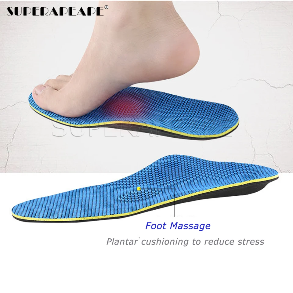High Quality Severe Flat feet insoles Orthotic Arch Support Foot Massage Inserts Orthopedic Shoes Insoles Heel Pain Men Woman