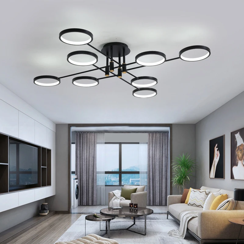 Современная светодиодный ная люстра с дистанционным управлением для гостиной