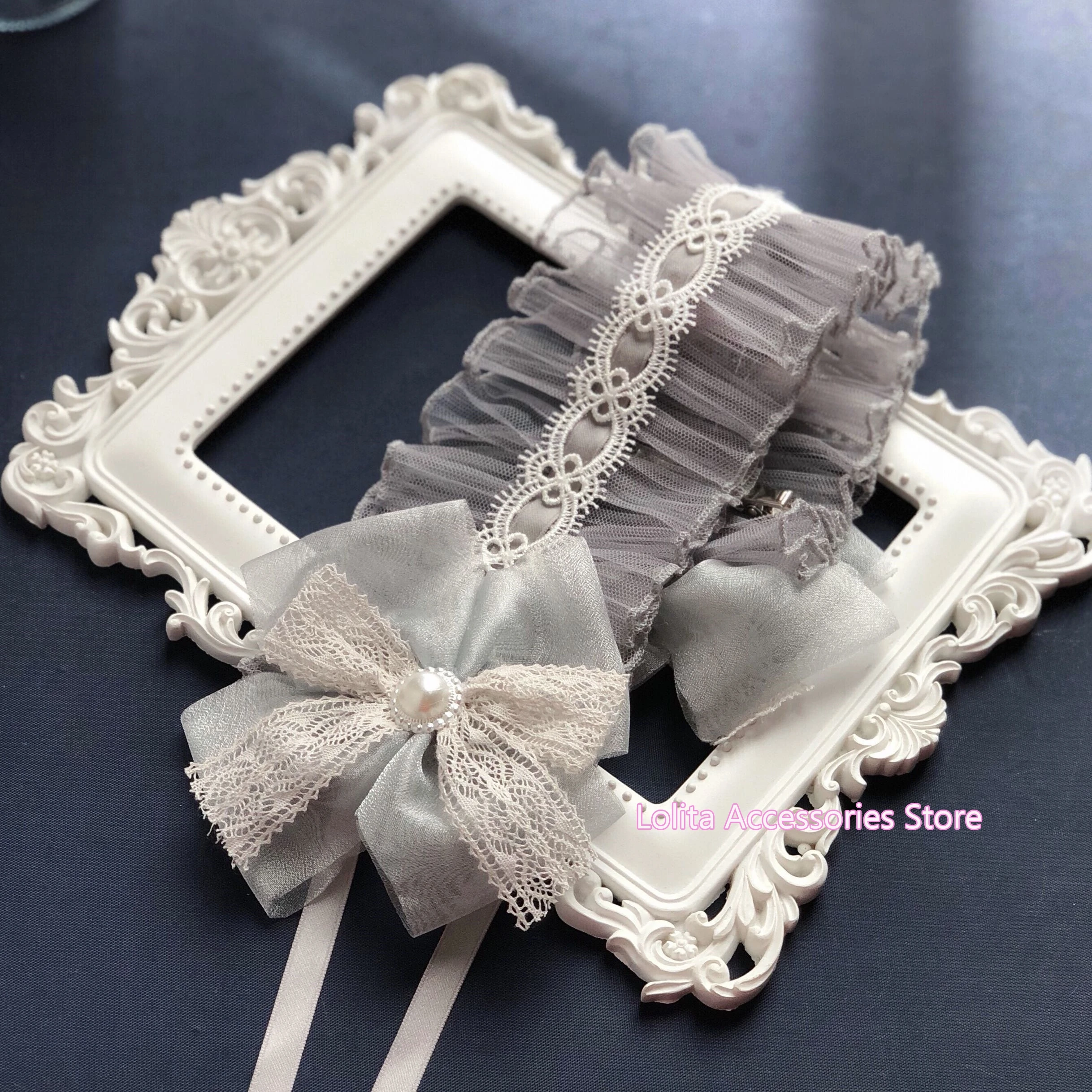 Сетчатая заколка для волос Angel Street серая Золотая повязка на голову ручной работы