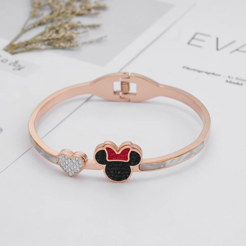 Kawaii из цельного браслета дерева милые кавайные Стиль титановая сталь браслет