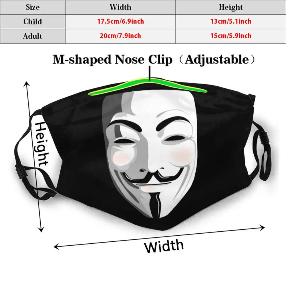 Маска Гая Фокса маска Pm2.5 фильтрующая моющаяся для взрослых и детей самодельный